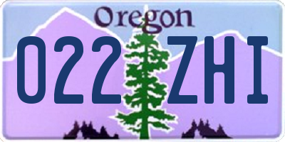 OR license plate 022ZHI
