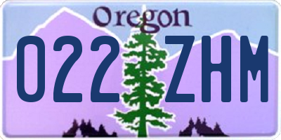 OR license plate 022ZHM
