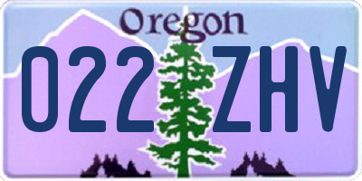 OR license plate 022ZHV
