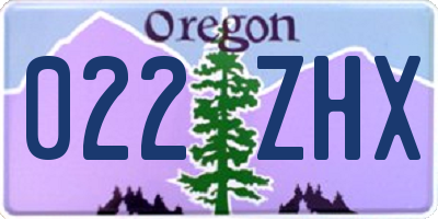 OR license plate 022ZHX