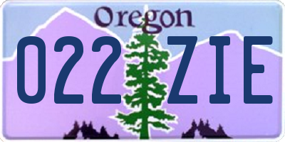 OR license plate 022ZIE