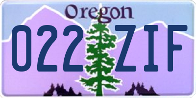 OR license plate 022ZIF