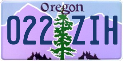 OR license plate 022ZIH