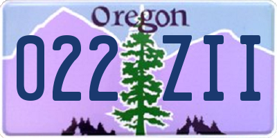 OR license plate 022ZII