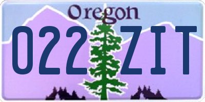 OR license plate 022ZIT