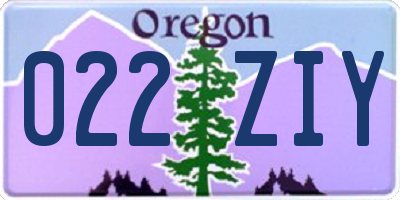 OR license plate 022ZIY