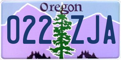 OR license plate 022ZJA
