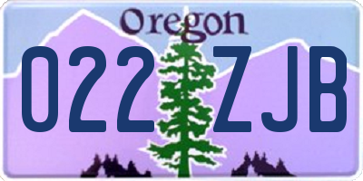 OR license plate 022ZJB
