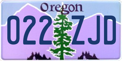 OR license plate 022ZJD