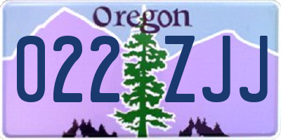 OR license plate 022ZJJ