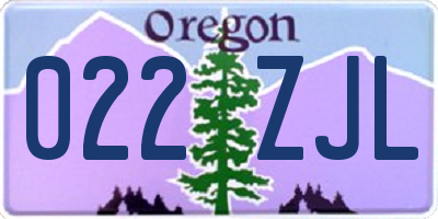 OR license plate 022ZJL