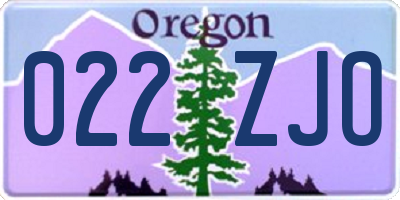 OR license plate 022ZJO