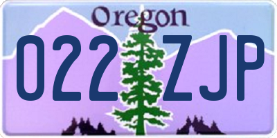 OR license plate 022ZJP