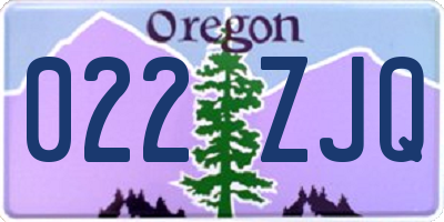 OR license plate 022ZJQ