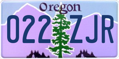 OR license plate 022ZJR