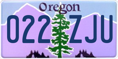 OR license plate 022ZJU