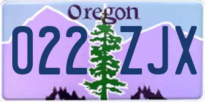 OR license plate 022ZJX