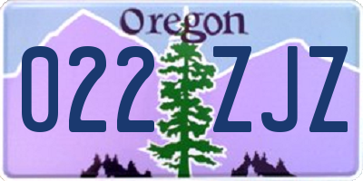 OR license plate 022ZJZ