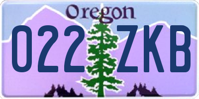 OR license plate 022ZKB