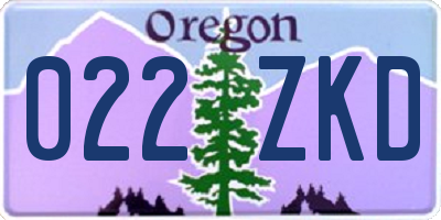 OR license plate 022ZKD
