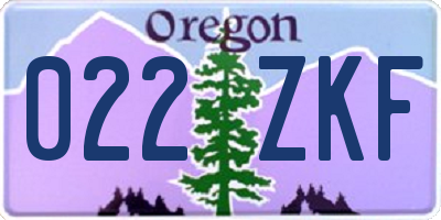 OR license plate 022ZKF