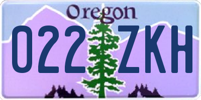 OR license plate 022ZKH