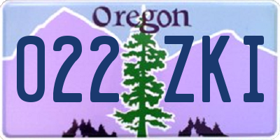 OR license plate 022ZKI