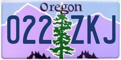 OR license plate 022ZKJ