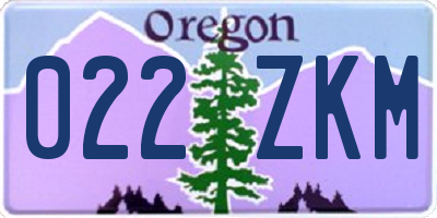 OR license plate 022ZKM