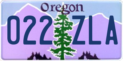 OR license plate 022ZLA