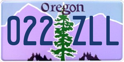 OR license plate 022ZLL