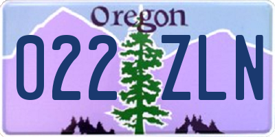OR license plate 022ZLN