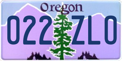 OR license plate 022ZLO