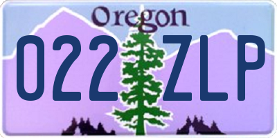 OR license plate 022ZLP