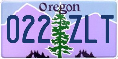OR license plate 022ZLT