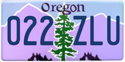 OR license plate 022ZLU