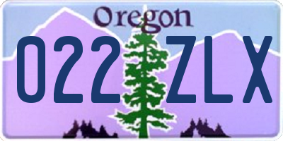 OR license plate 022ZLX