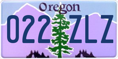 OR license plate 022ZLZ