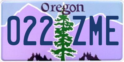 OR license plate 022ZME