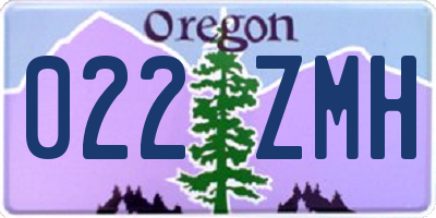 OR license plate 022ZMH