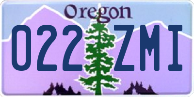 OR license plate 022ZMI