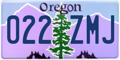 OR license plate 022ZMJ