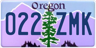 OR license plate 022ZMK