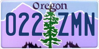 OR license plate 022ZMN