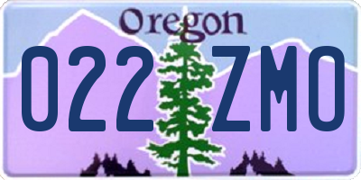OR license plate 022ZMO