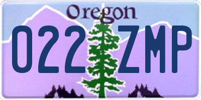 OR license plate 022ZMP