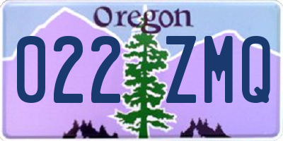 OR license plate 022ZMQ