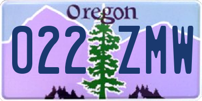 OR license plate 022ZMW