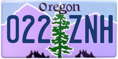 OR license plate 022ZNH