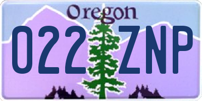 OR license plate 022ZNP